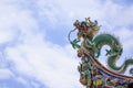 chinese dragon statue on Leong San Tong Khoo Kongsi roof, Penang, Malaysia Royalty Free Stock Photo