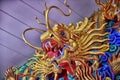 Beautiful Chinese dragons sculpture at Anek Kusala Sala Viharn Sien Chinese temple in Pattaya, Royalty Free Stock Photo