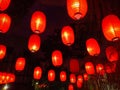 Beautiful Chinese lanterns in Chinese new year shades