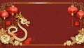 Chinese New Year 2024 of the golden dragon background. AI Generated Royalty Free Stock Photo