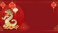 Chinese New Year 2024 of the golden dragon background. AI Generated Royalty Free Stock Photo