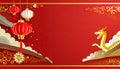 Chinese New Year 2024 of the golden dragon background. AI Generated Royalty Free Stock Photo