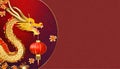 Chinese New Year 2024 of the golden dragon background. AI Generated Royalty Free Stock Photo