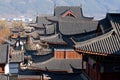 Beautiful Chinese palace roofs (Lijiang, China) Royalty Free Stock Photo