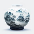 Beautiful Chinese porcelain vase in blue and white colors Royalty Free Stock Photo