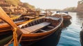 Boats Floating in The Small Water Lake Under The Blue Sky Royalty Free Stock Photo