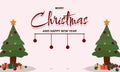 Beautiful Christmas Animated Background with two Christmas Tree Objects