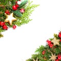 Beautiful Christmas Background with Xmas Tree Twig Royalty Free Stock Photo