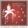 Beautiful Christmas candle on the spruse. Royalty Free Stock Photo