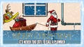 Christmas card with Santa Claus,snow and reindeer dedicated to plumbers