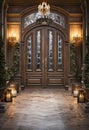 Elegant Entry and Front Door of A Home or Hotel