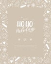 Beautiful christmas doodles template - hand drawn and detailed, great for christmas cards, invitations - vector surface design