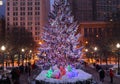 Beautiful Christmas eve in Chicago downtown Royalty Free Stock Photo