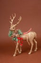 Beautiful Christmas figurine bronze Scandinavian deer