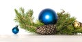 Beautiful Christmas fur-tree decorated with New Year`s toys Royalty Free Stock Photo