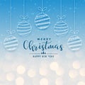 Beautiful christmas holiday bokeh background with hanging balls