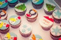 Beautiful christmas holiday muffins figurines Royalty Free Stock Photo