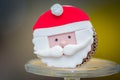 Beautiful christmas holiday sannta claus muffin Royalty Free Stock Photo