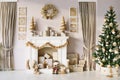 Beautiful Christmas interior decoration Royalty Free Stock Photo