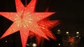 A beautiful red Advent star in a window Royalty Free Stock Photo