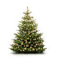 Beautiful christmas tree with Christmas Baubles isolated Royalty Free Stock Photo
