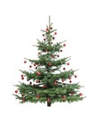 Beautiful christmas tree with Christmas Baubles isolated Royalty Free Stock Photo