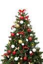 Beautiful christmas tree with colorful ornaments isolated Royalty Free Stock Photo