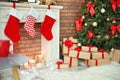 Beautiful Christmas tree and gifts Royalty Free Stock Photo