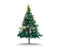Beautiful christmas tree isolated on a white background. Royalty Free Stock Photo
