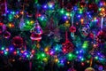 Christmas Tree with sparkly starry lights and decorations Royalty Free Stock Photo