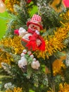 Beautiful Christmas trees decorated with cute snowman