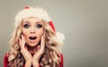 Beautiful Christmas Woman wearing Santa Claus Hat Royalty Free Stock Photo