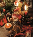 Beautiful Christmas wreath with candles Royalty Free Stock Photo