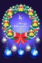 Beautiful christmas wreath decorations - vector eps10 Royalty Free Stock Photo