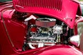 Beautiful chrome engine in a Ford Coupe Hot Rod