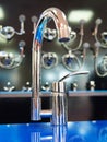 Beautiful chrome kitchen faucet at store Royalty Free Stock Photo