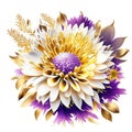 Beautiful chrysanthemum flower isolated on white background. AI generated animal ai Royalty Free Stock Photo