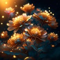 Beautiful chrysanthemum flowers. Floral background. Generative AI