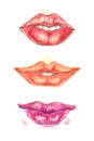 Beautiful, chubby lips shapes variety colorful collection