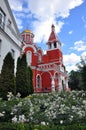 Beautiful Church of the Annunciation of the Most Holy Theotokos in Petrovsky Park in Moscow