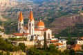 Beautiful church in Bsharri, Qadisha valley in Lebanon