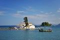 Beautiful church in Corfu, Greece. Sea and yachts photography