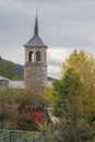 Beautiful church with flowers in Somosierra, Spain Royalty Free Stock Photo