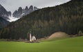Beautiful Church of St John of Nepomuk Chiesetta di San Giovanni in Ranui, Val di Funes, Dolomites Royalty Free Stock Photo