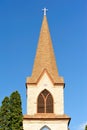 Beautiful Church Steeple - Blue Sky Royalty Free Stock Photo