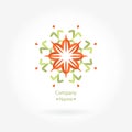 Beautiful circular logo for organic products, organic cosmetics.