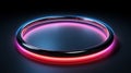 a beautiful circular neon frame with dark background