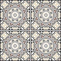 Beautiful circular ornament. Mandala. Vintage decorative elements. Islam, Indian. Ceramic tile. Set of beautiful ethnic, oriental Royalty Free Stock Photo