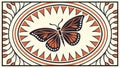 Ornate Butterfly Circular Pattern, Delicate Insect Art Vector Design Generative AI Royalty Free Stock Photo