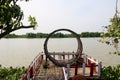 beautiful circular photo spot on the river bank